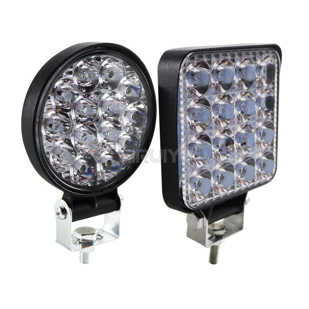 ミニオフロード LED バー 12V 24V ラウンドスクエア LED ワークライト車のトラックボート ATV 4x4 トラクター 42 ワット 48 ワットスポットライト LED ライトバー