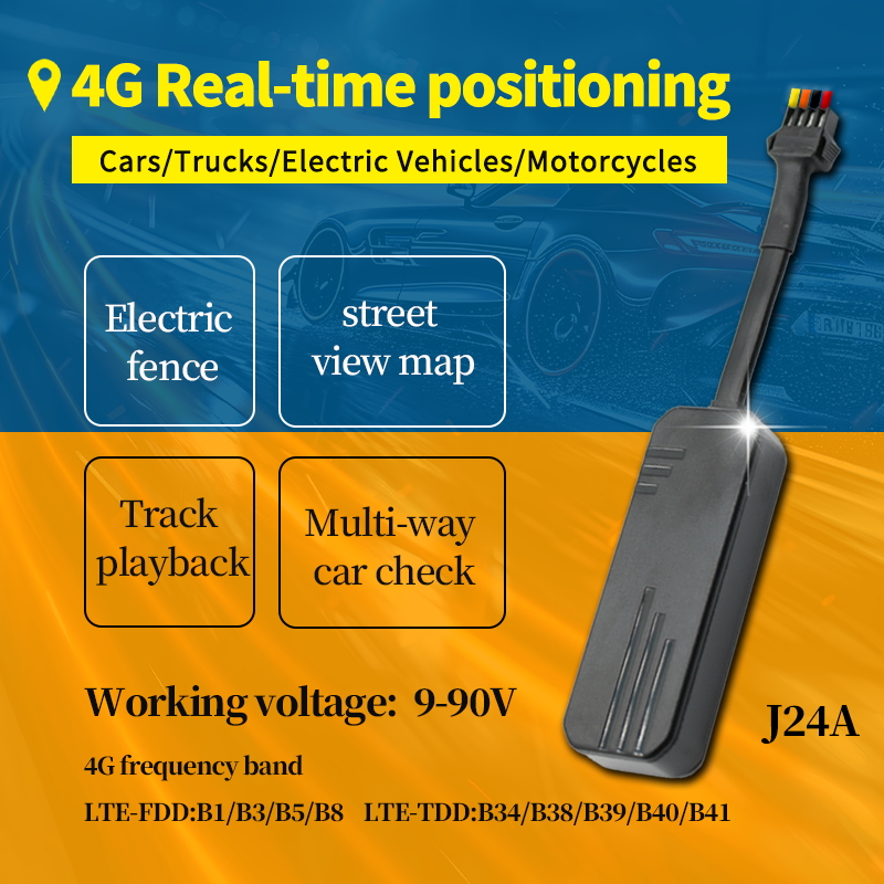 J24A Google マップ ロケーター車全地球測位システム トラッカー 4G、無料追跡プラットフォーム付き、4G 周波数帯域をサポート