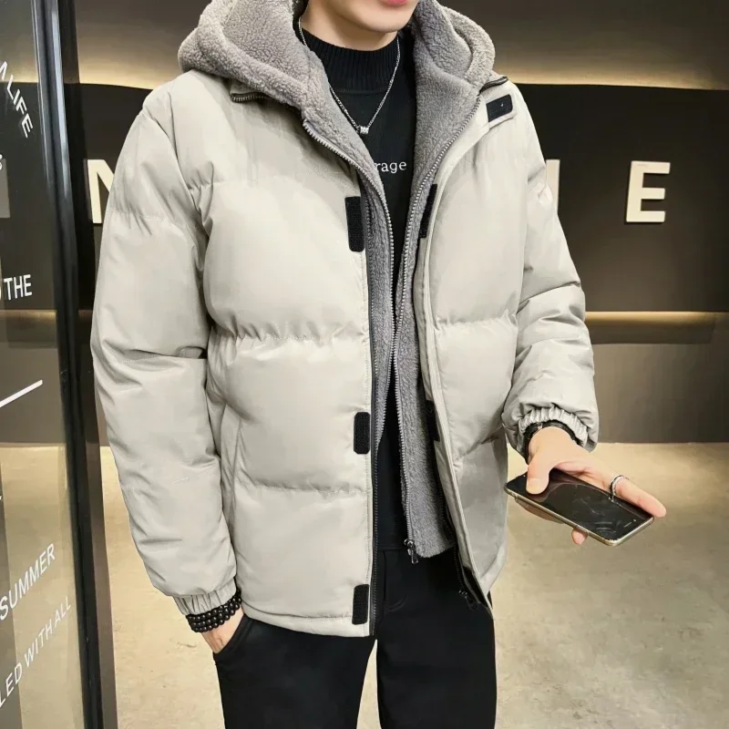 プラスサイズ 8XL 冬フード付き暖かい男性パーカー品質屋外防風男性綿服ジッパー無地ジャケット男性のための