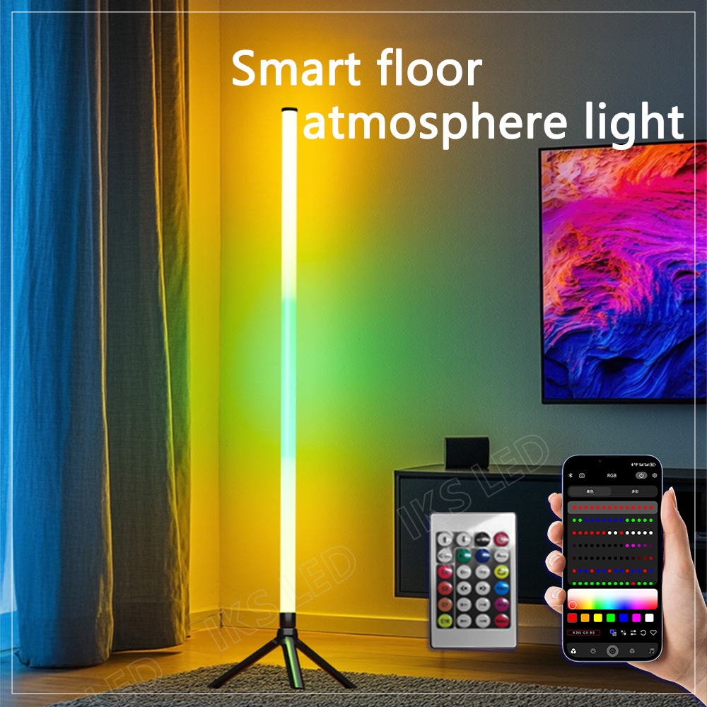 RGB LED フロアランプ 120 センチメートルモダンコーナーフロアライト大気スタンディングライト屋内家の装飾スマート APP リモコン