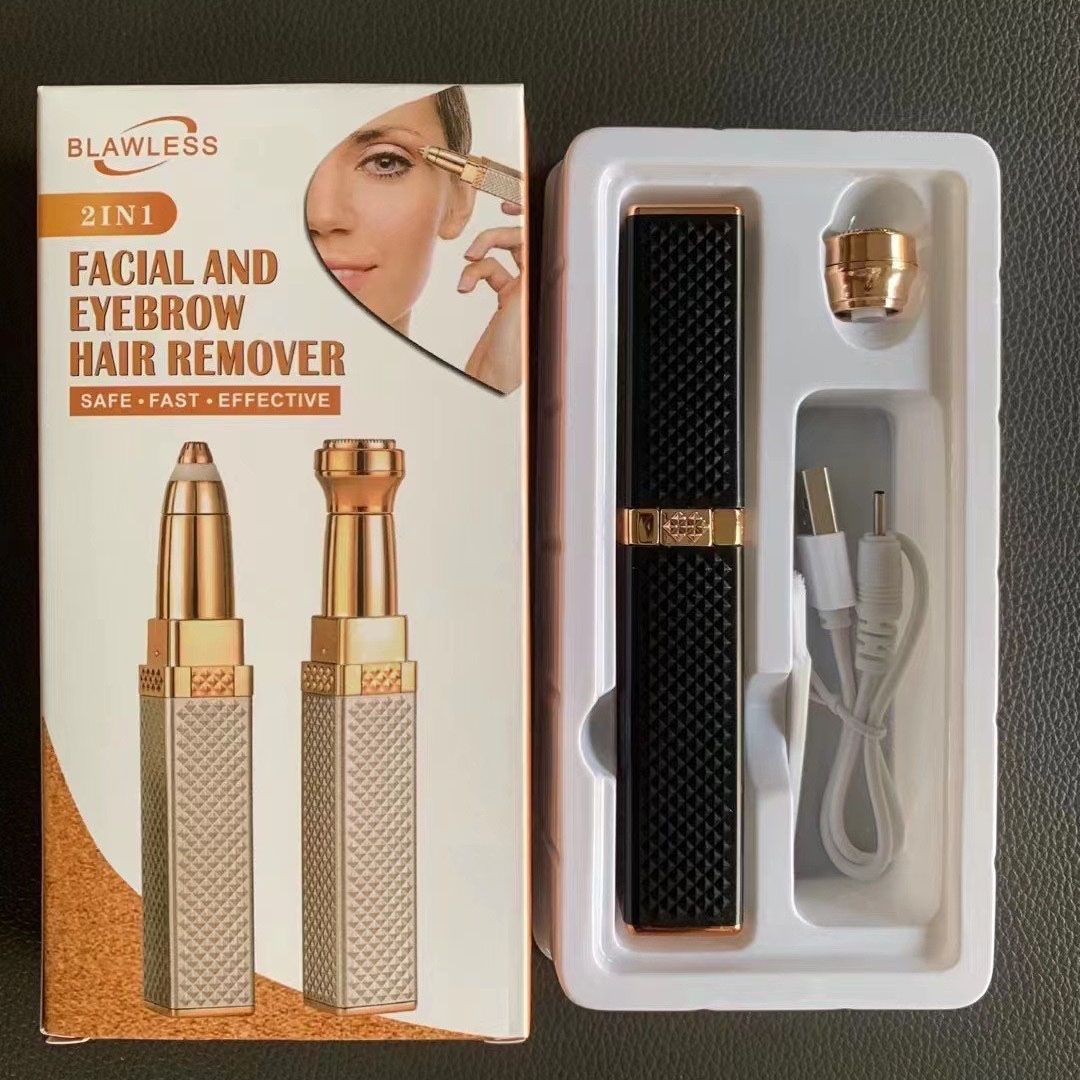 2 で 1 シェービング脱毛脱毛器充電式フェイスヘアトリマーレディース電動女性シェーバーかみそり電気シェーバー