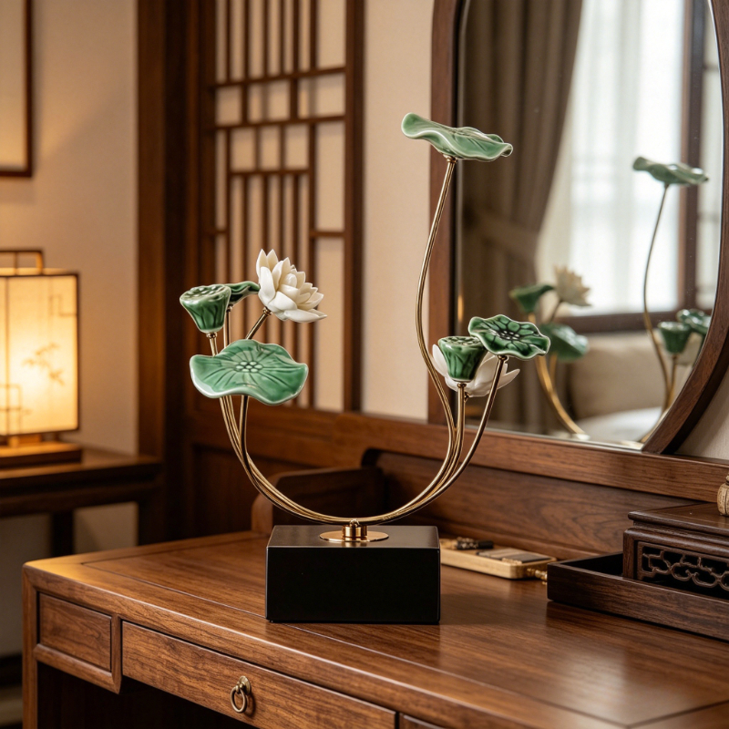 クリエイティブエナメル植物置物金属花の彫刻高級家の装飾バーリビングルーム玄関オフィス新築祝いギフト