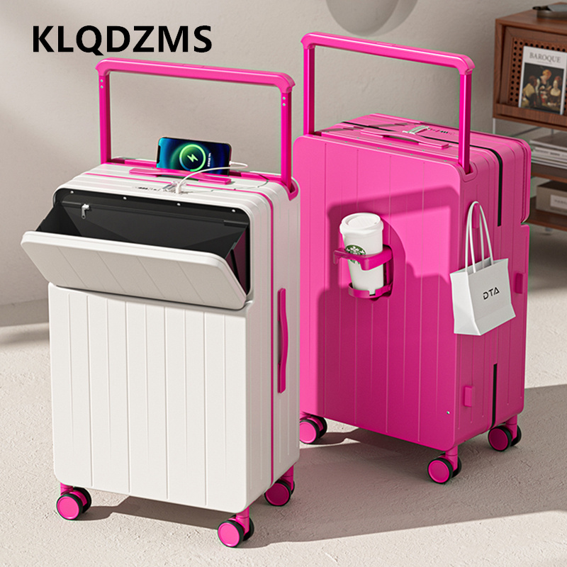 KLQDZMS Multifunctional Suitcase Front Opening Boarding Box Laptop Trolley Case 20"22"24"26 Inches Student Password Box Luggage