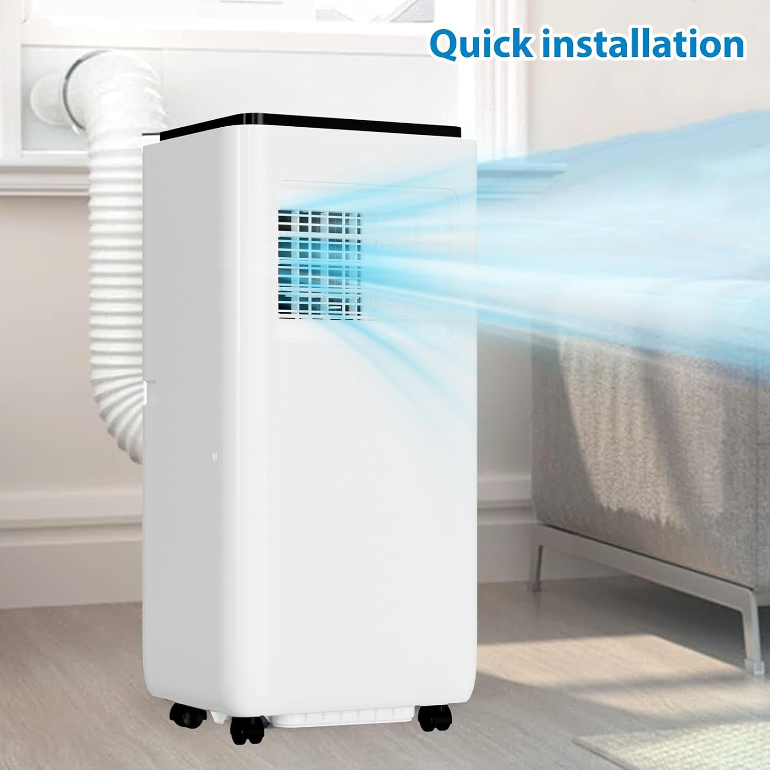 10000 BTU ポータブルエアコン、リモコン付き、AC ユニット内蔵、クール、ドライ、ファンモード、最大 450 平方メートル。フィート（ルーム、ドミトリー）
