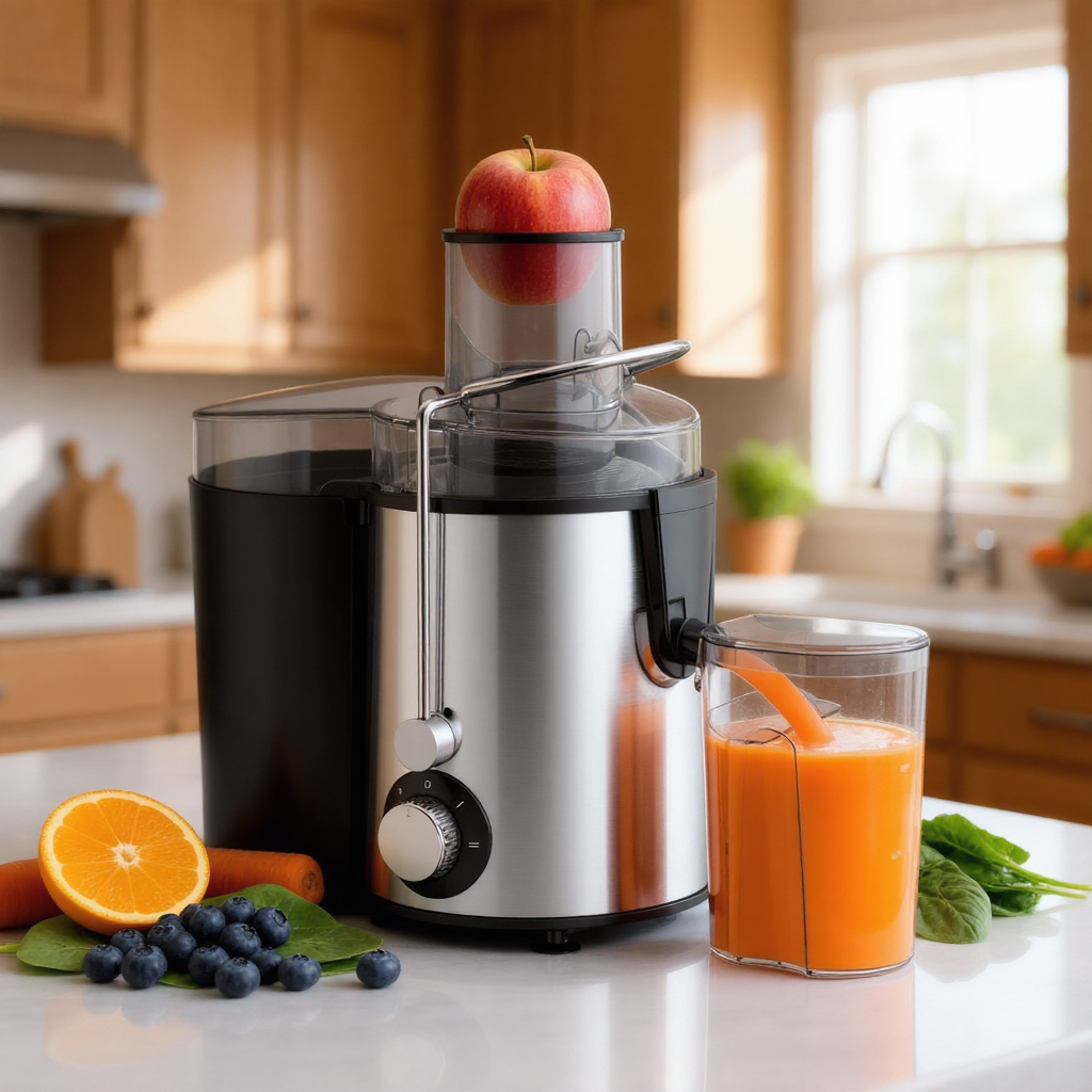 多機能ジューサー、ブレンダー、フードプロセッサー 果物や野菜用の3インチ広口抽出器。お手入れ簡単、組み立て簡単、完全に取り外し可能。高い果汁収量と迅速な抽出が特徴です