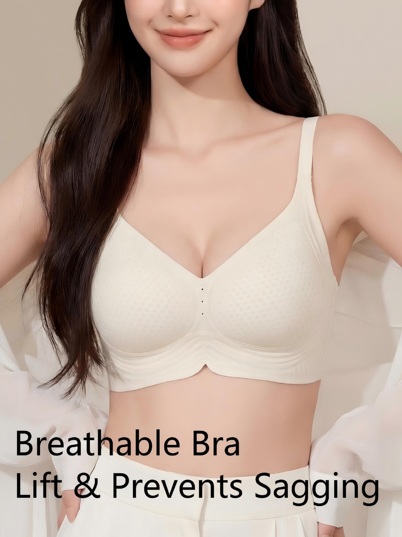 ワイヤレスソフトサポートブラジャー女性夏通気性メッシュ穴カップ桑シルクプッシュアップサイドファットコントロール掘りなしノンスリップ A-C カップ