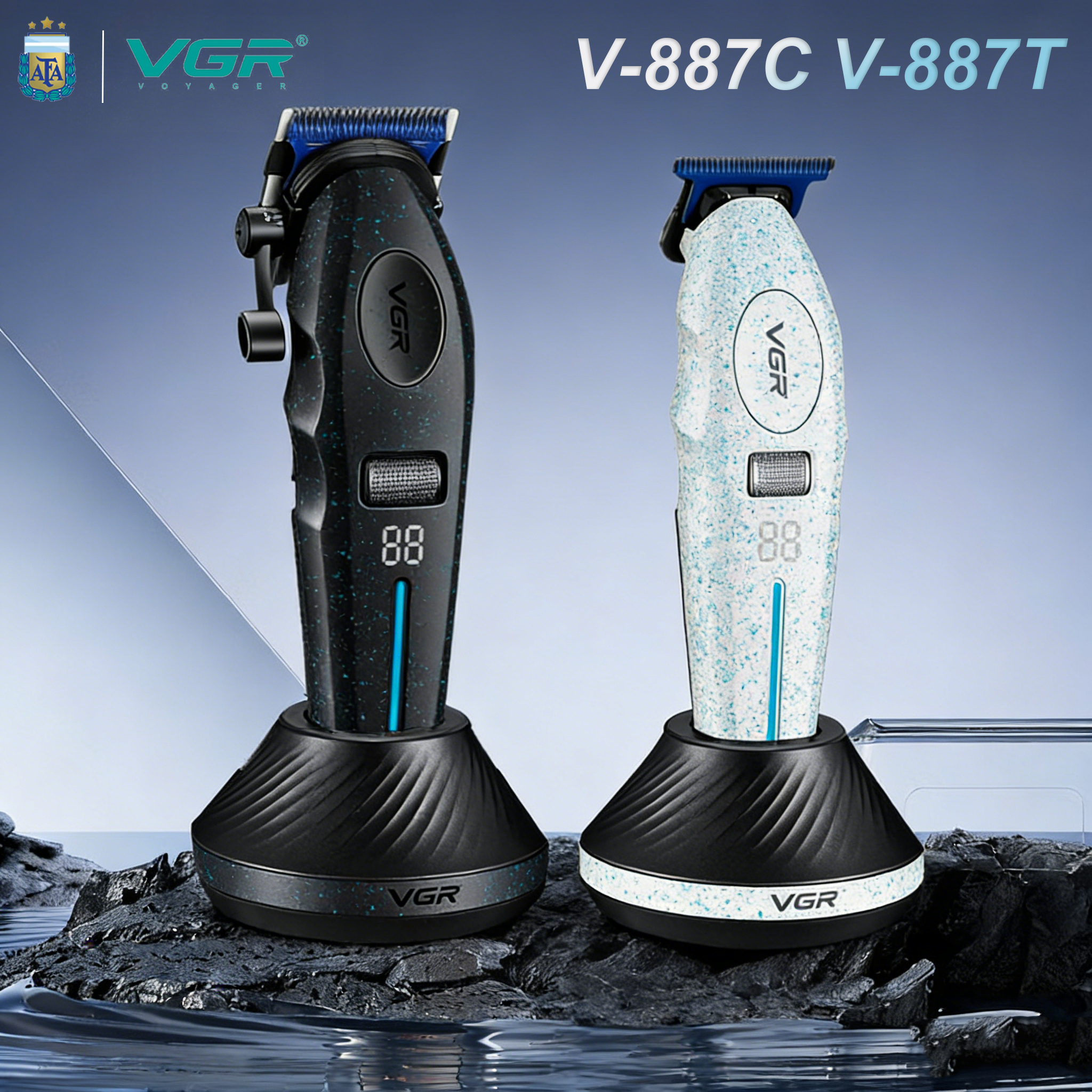 VGR プロバリカン充電式右テーパーレバーヘアトリマーセラミック刃 9000 RPM バリカン男性のための V-887 V-887C