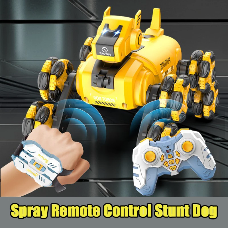 Rc ロボットスプレーリモコンスタント犬ライトインテリジェント無線制御機械犬デュアルコントロール子供クリスマスギフト