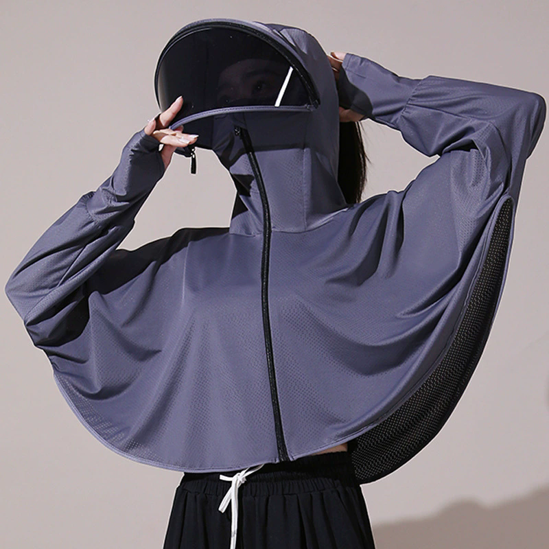 夏の日焼け止め婦人服通気性スモックアイスシルク薄い UV 保護レディースマント