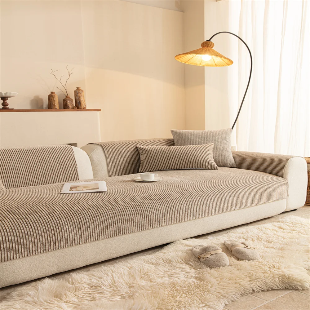 2026 New Autumn and Winter Thickened Light Luxury Non-slip Anti-cat Scratch Non-stick Wool Sofa Cushion Cover Back Towel