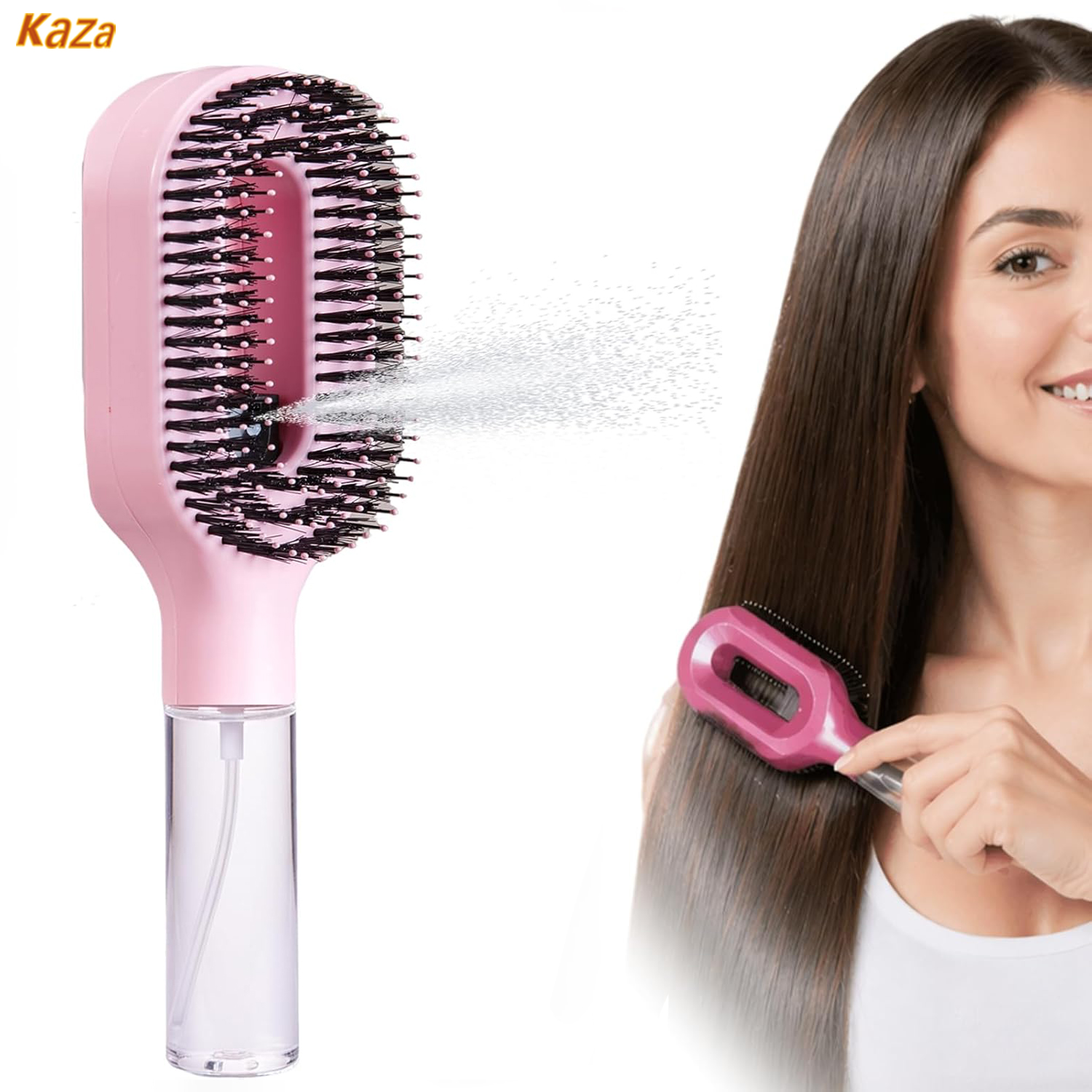2in1 スプレーヘアブラシもつれ解消頭皮マッサージコーム水ミストスプレー帯電防止スムーズヘアスタイリングツール