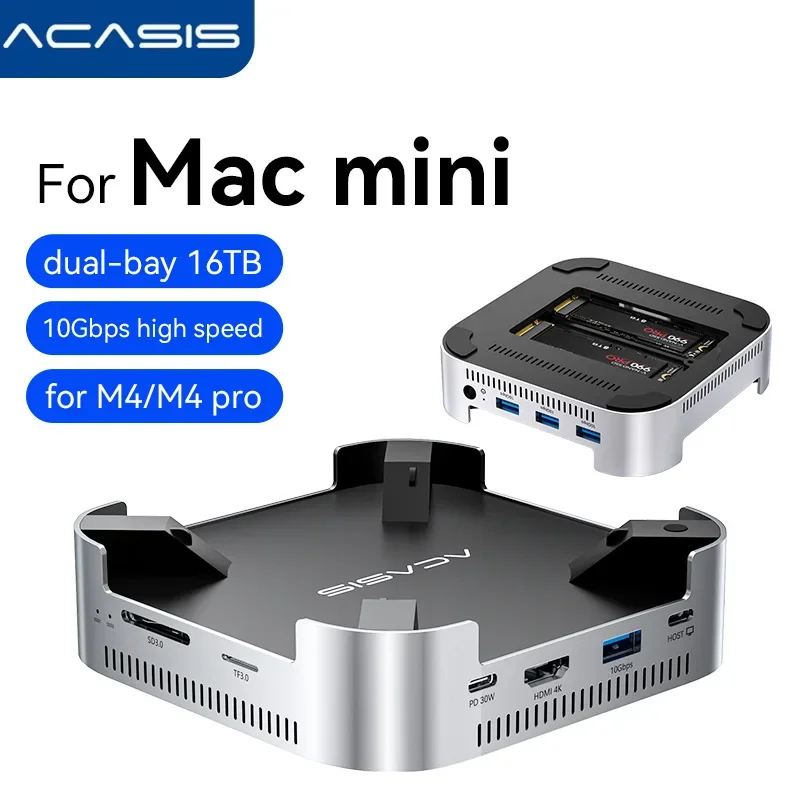 Acasis 10Gps USB-C デュアルベイ M.2 NVMe エンクロージャ ストレージ