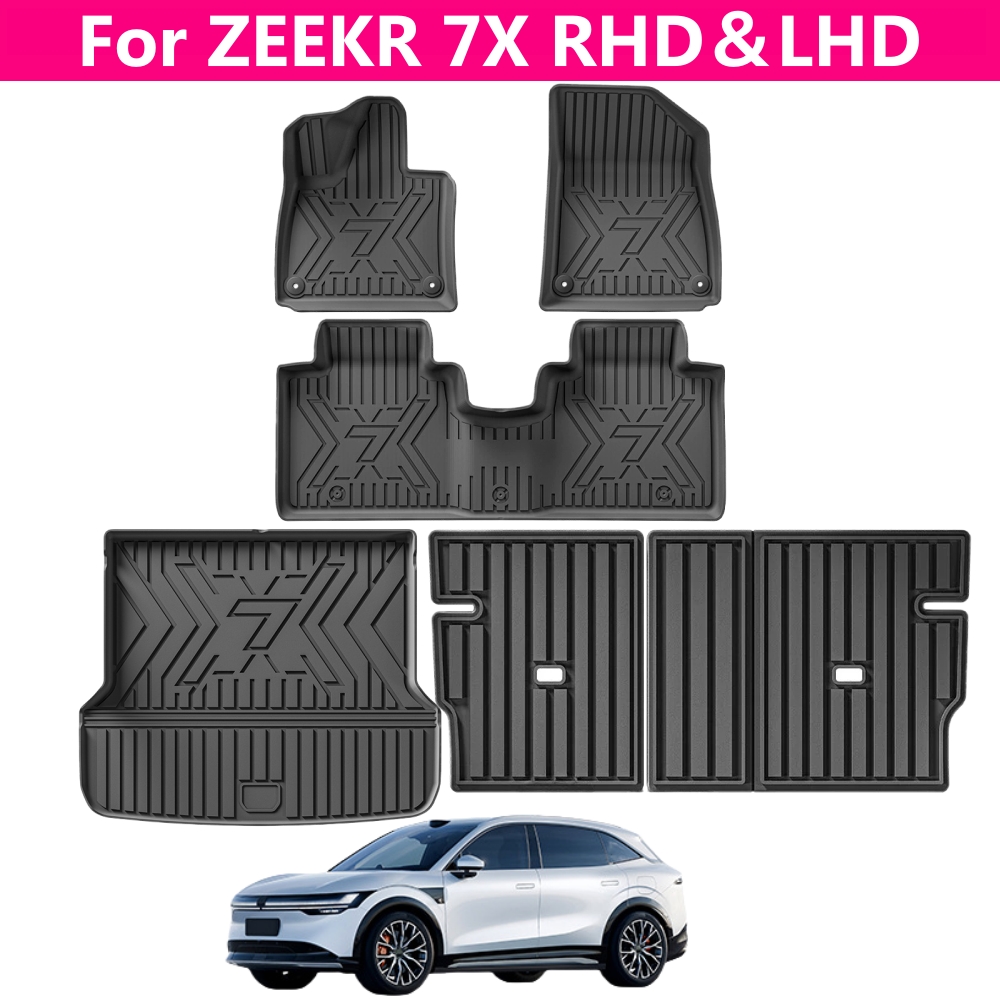 車のフロアマット 5 席 Zeekr 7X 2024 2025 2026 全天候型カーゴライナー トランクマット TPE 防水フロアライナー RHD LHD