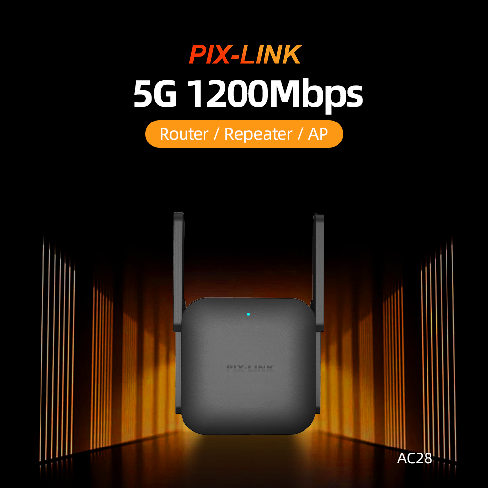 PIX-LINK AC281200mbps ワイヤレスリピーターデュアルバンド Wifi エクステンダー WIFI ルーターポータブル長距離ワイヤレスアンプ wifi ブースター