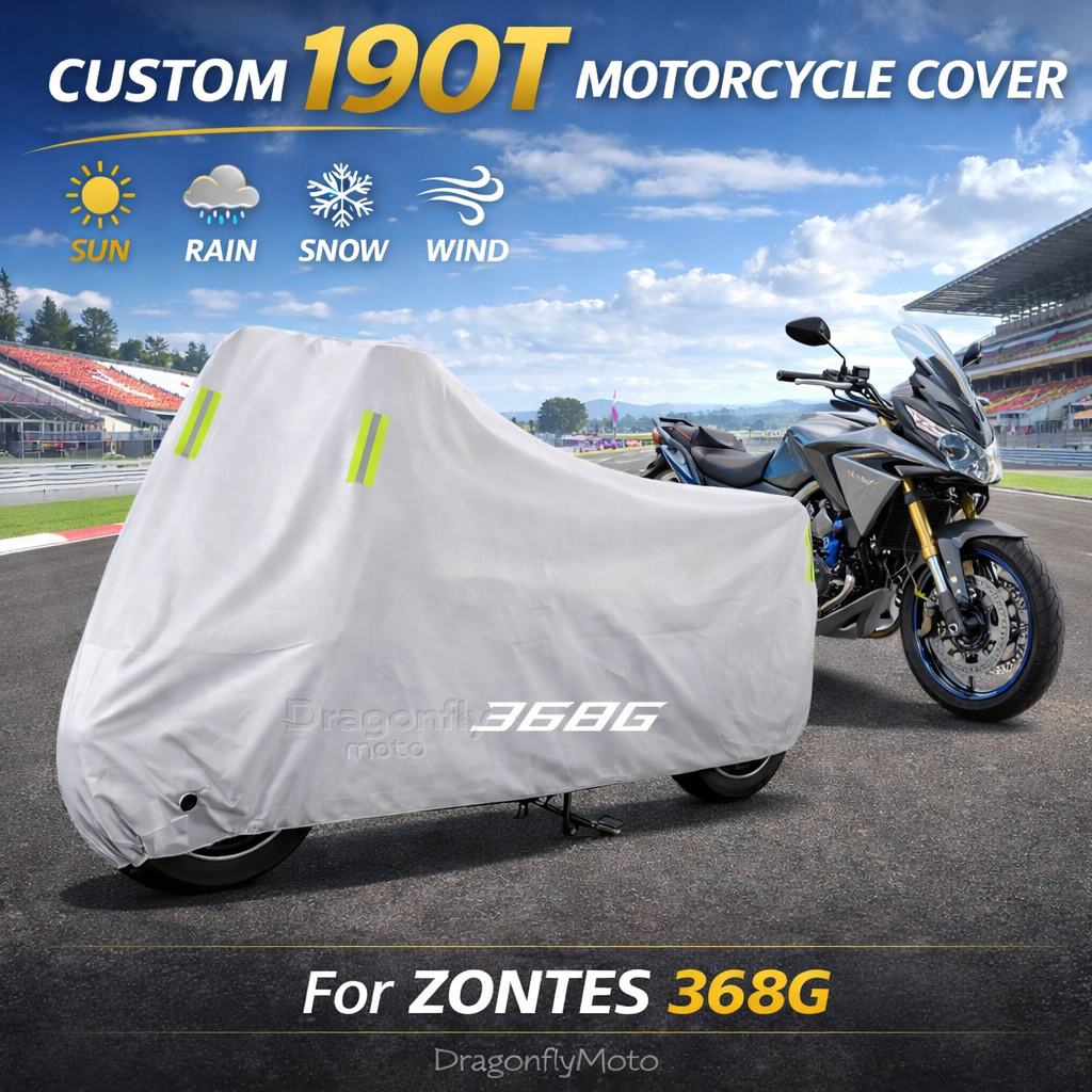 For Zontes 368G Adventure 368 G Adv ZT368G Motorcycle Cover Silver Waterproof UV Rain Dust Sun Outdoor Indoor Protector