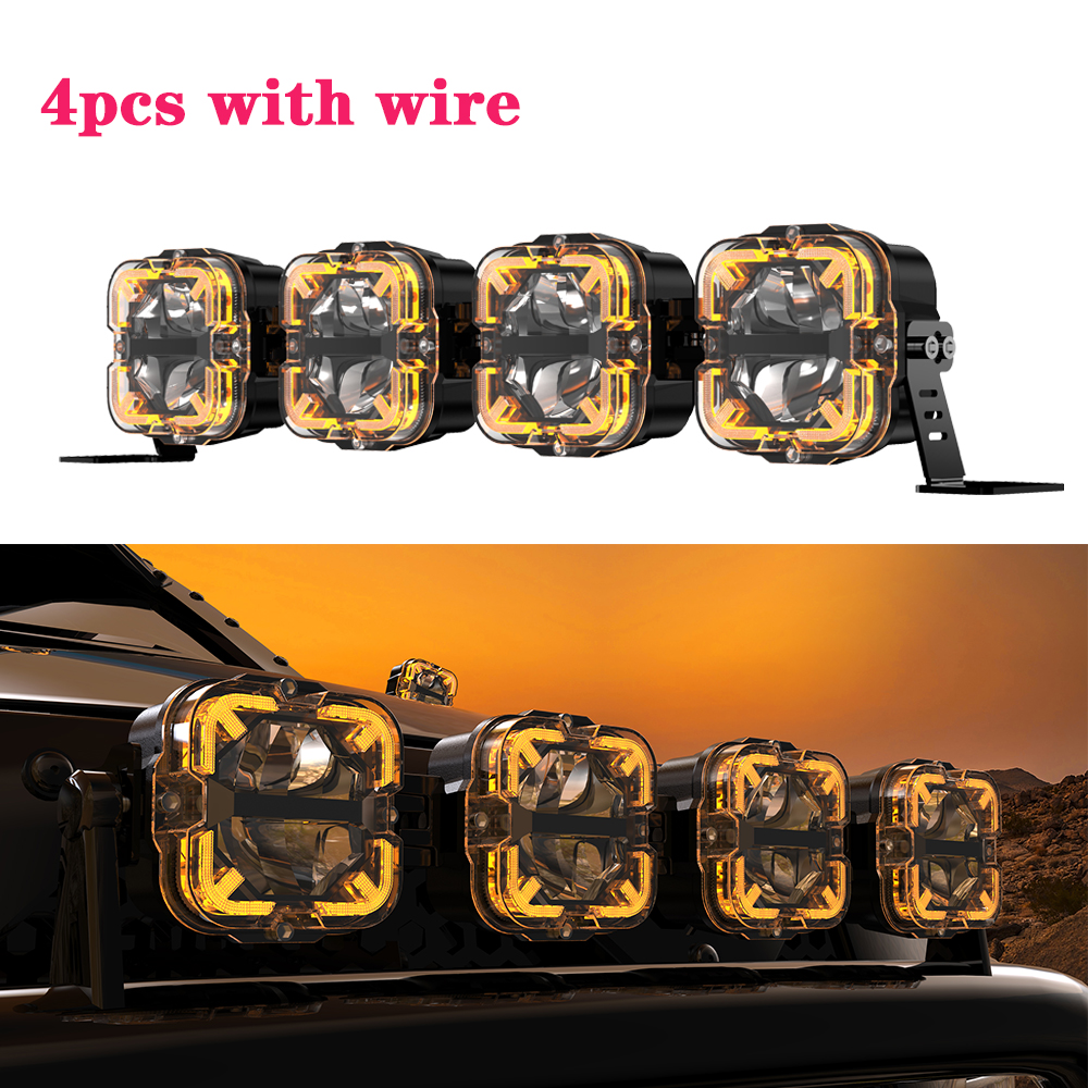 4/6/7 個 LED ワークライトバー車のジープトラックのピックアップボート Suv オフロードアンバー Drl 12v Led ヘッドランプフォグライトカーアクセサリー