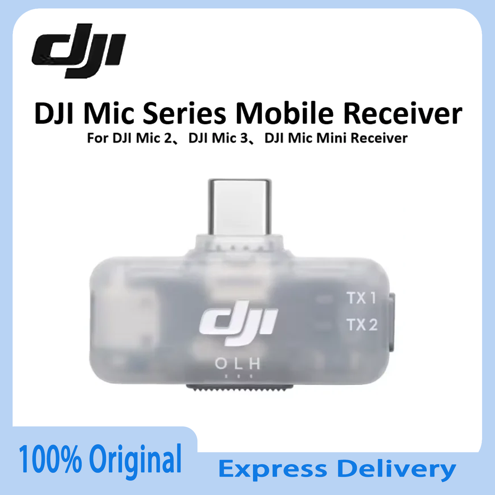 オリジナル DJI マイクシリーズモバイルレシーバー DJI マイク 2 マイク 3 マイクミニワイヤレスマイク送信機と互換性あり