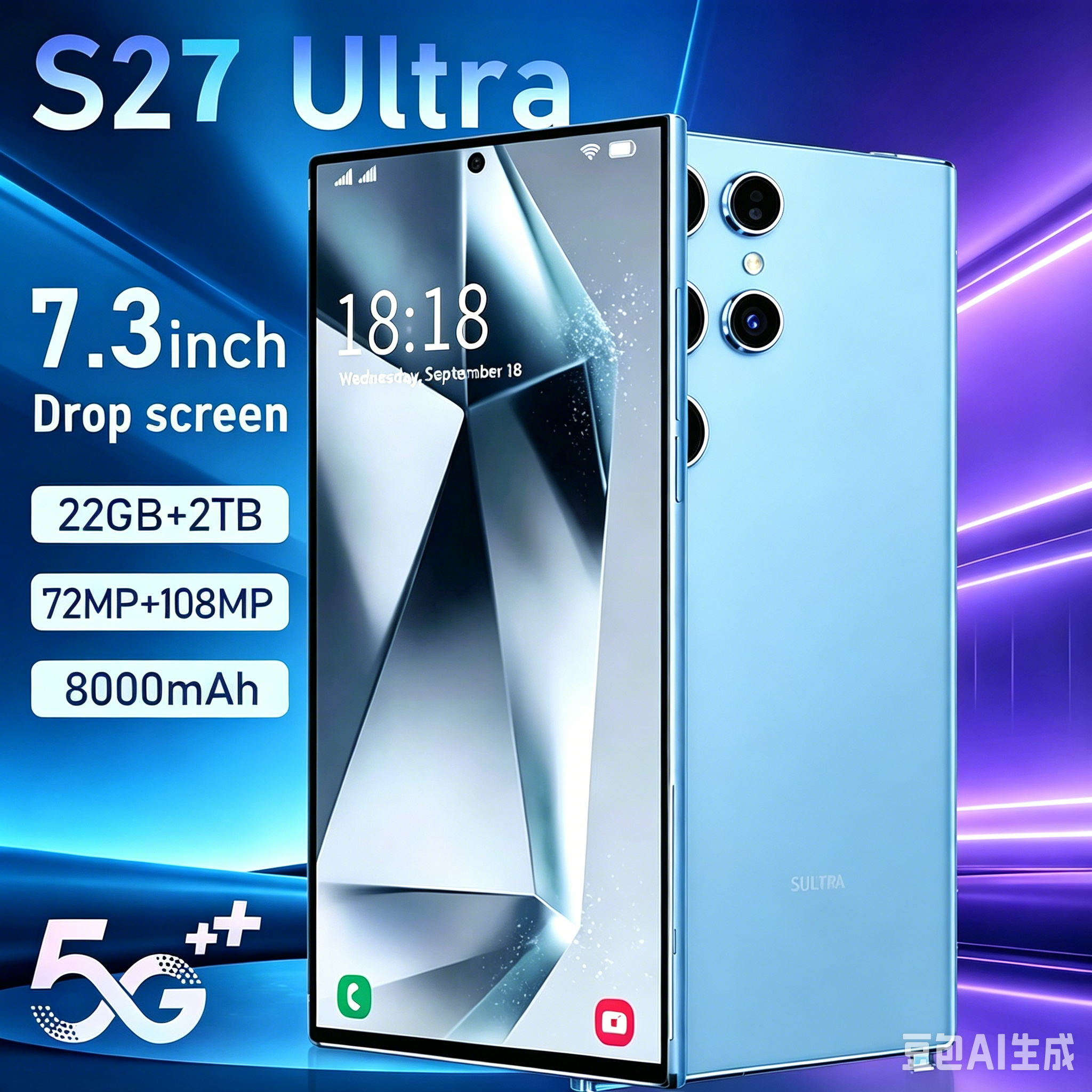 オリジナルインテリジェント 4 グラム 5 グラム S27 Ultrar ウルトラデュアルカードデュアルスタンバイシステムグローバルバージョン 7800mAh バッテリー