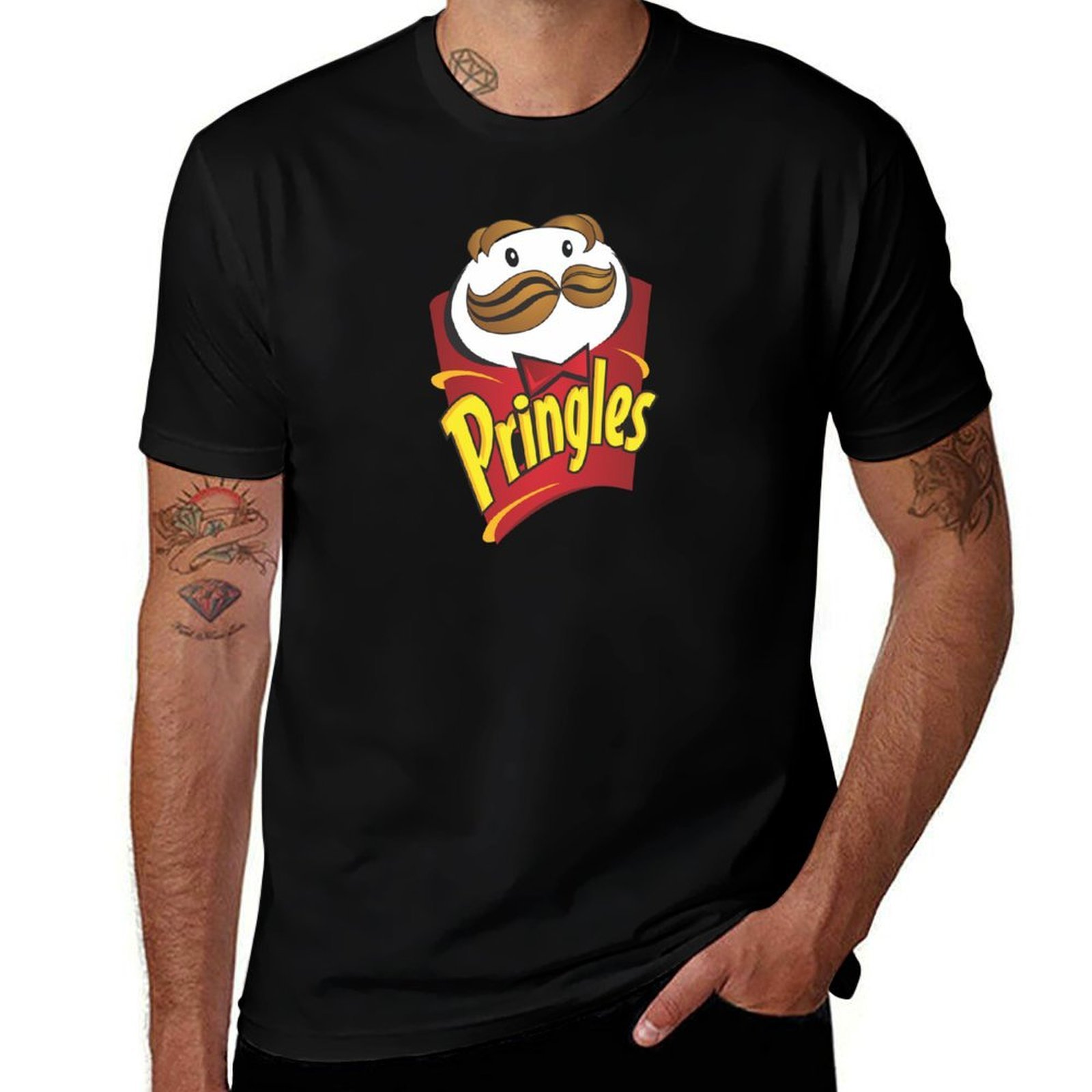 チップス スナック プリングルズ Tシャツ アーバン カジュアル ルーズ フィット Tシャツ