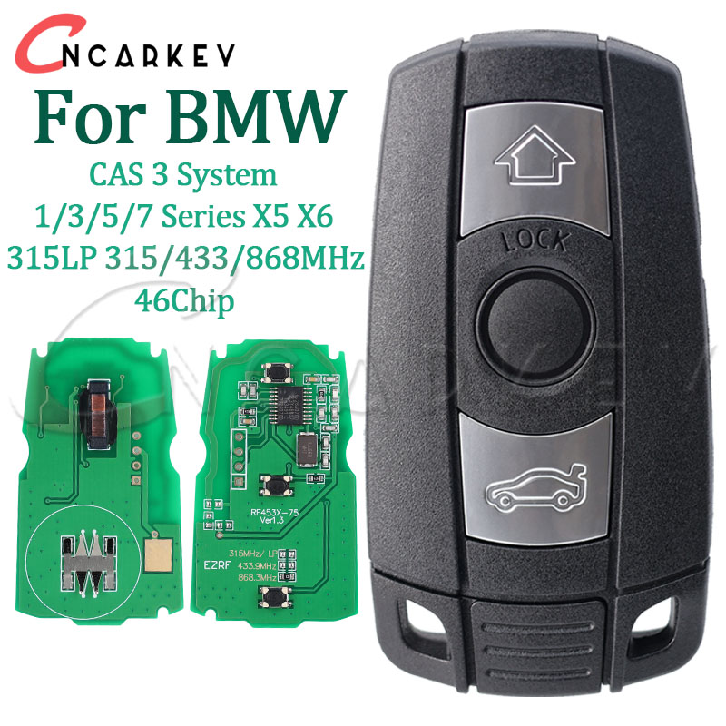 リモートハーフスマートコントロールキー BMW 46Chip 315LP 315/433/868MHz CAS3 システム 1/3/5/7 シリーズ X5 X6 E60 E61 E70 E71 E87 E90 Z4