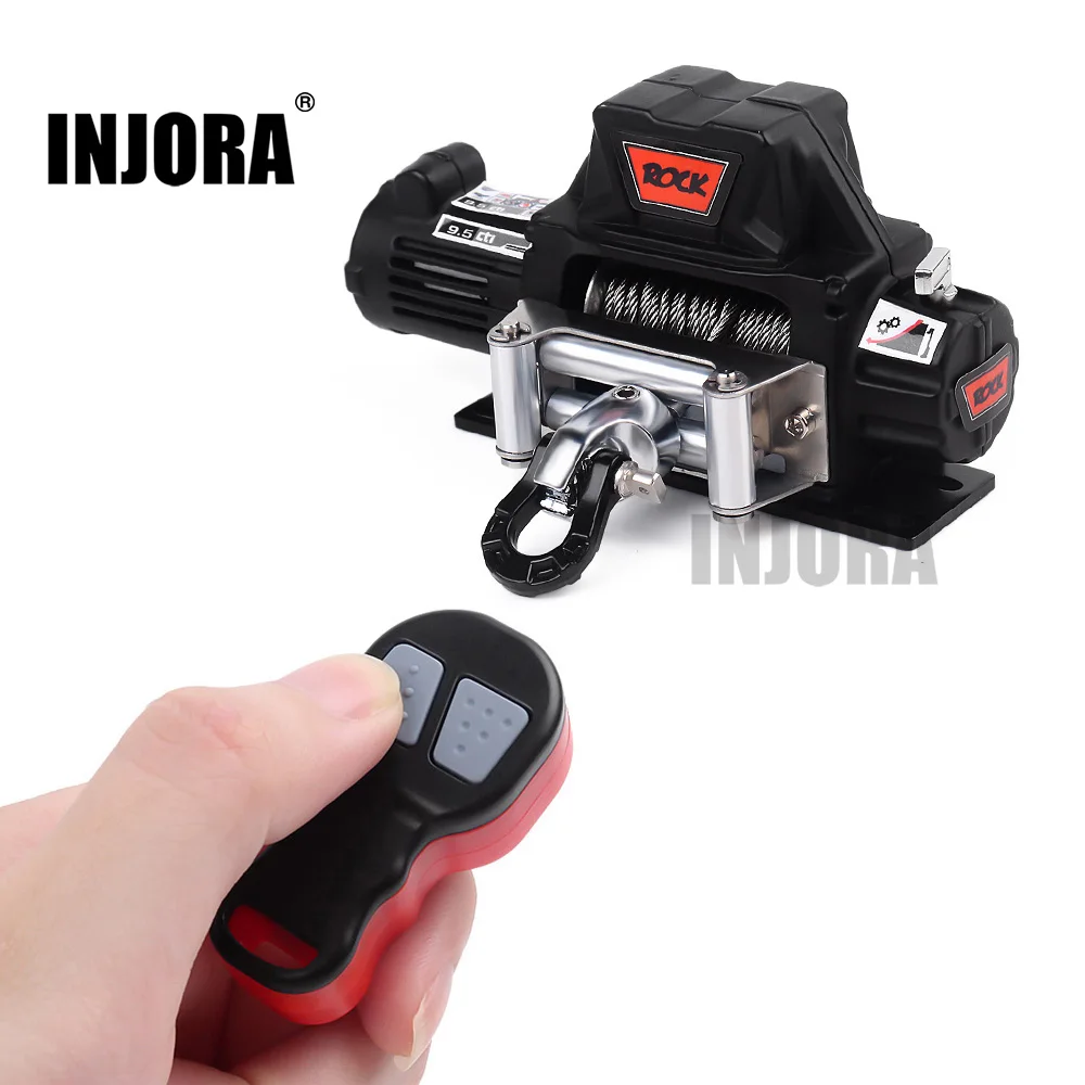 INJORA 金属ウインチワイヤレスリモートコントローラーシステム 1:10 RC クローラー車軸 SCX10 90046 TRX4 TRX6 Gen8 アップグレードパーツ