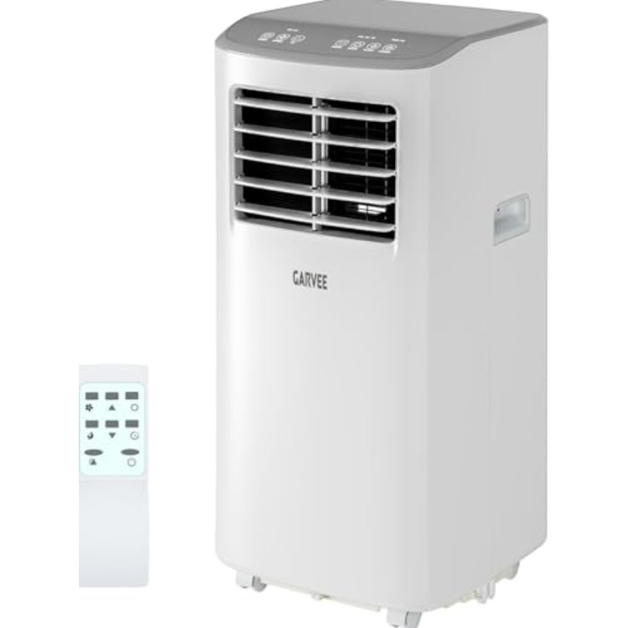 家庭用 3-in-1 ポータブルエアコン、ABS プラスチックボディ、ホワイト、8,000 BTU 冷却、除湿ファン付き、スリープモード、24