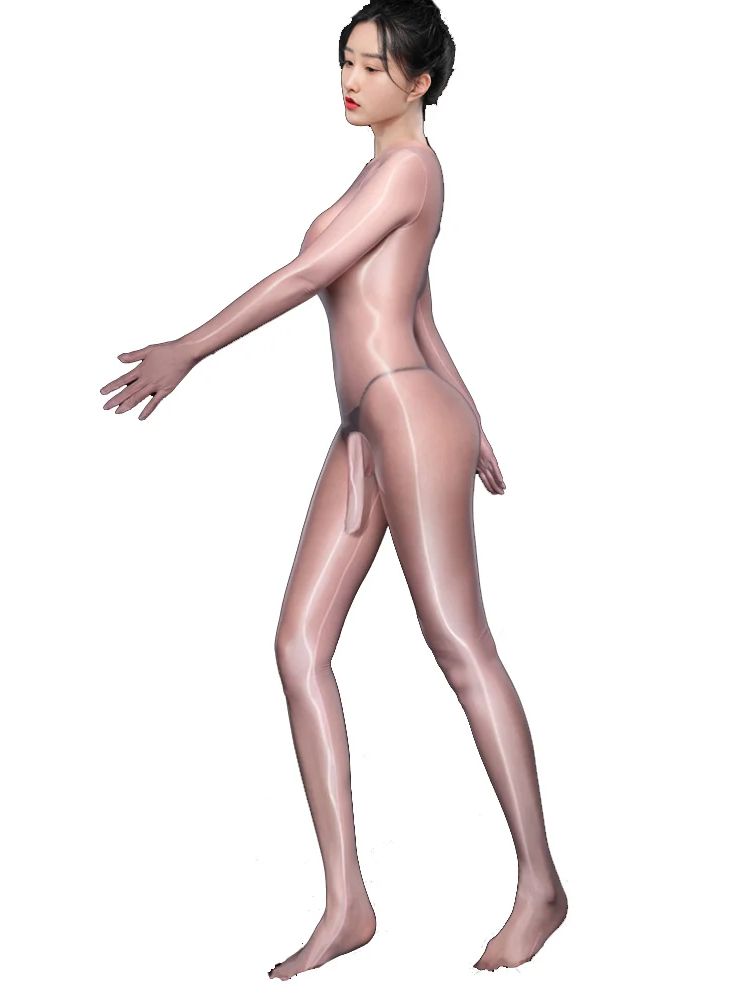 M XL 光沢のあるメンズナイロンキャットスーツセパレートフィンガー Bodystocking タイツレオタード結合ジャンプスーツユニタードボディワンピースランジェリー