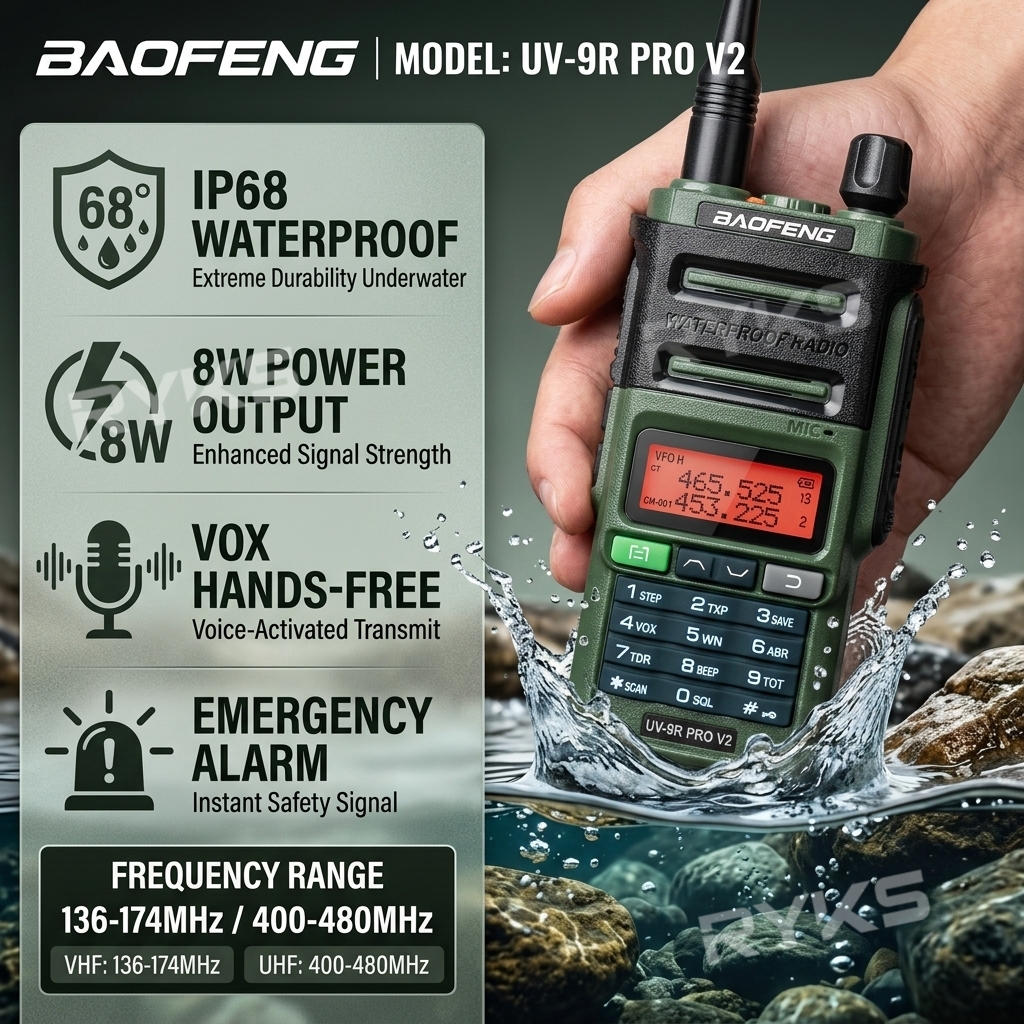Baofeng UV 9R PRO V2 IP68 防水トランシーバー ハイパワー デュアル バンド UHF VHF Type-C 充電器長距離 CB ラジオ アップグレード UV 9R