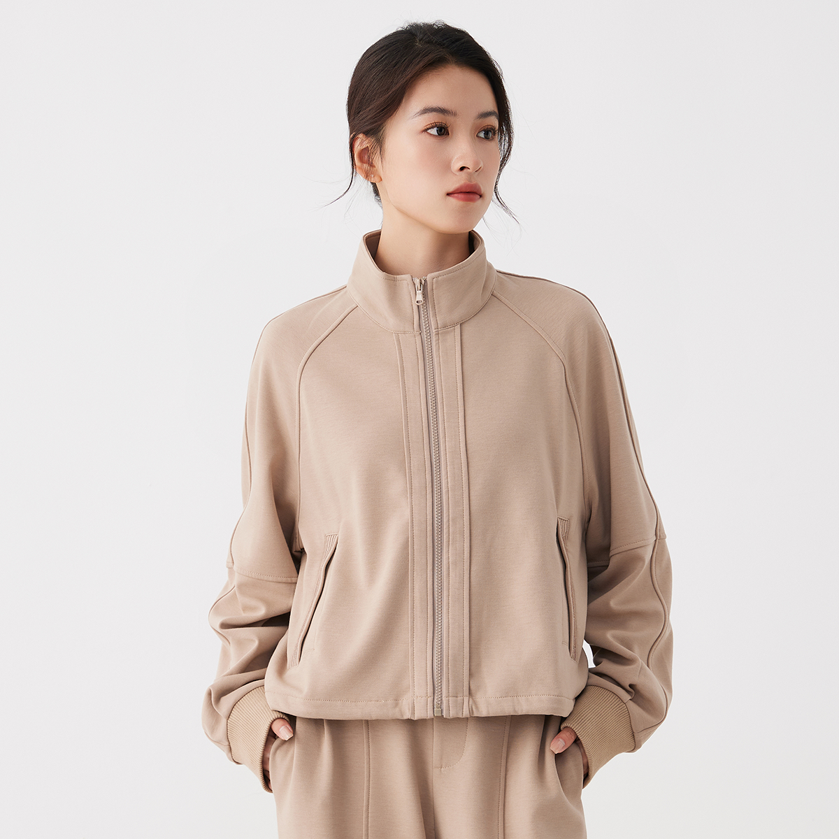 K2656L 高品質高級ブランド婦人服スタンドカラー長袖ウールジャケット