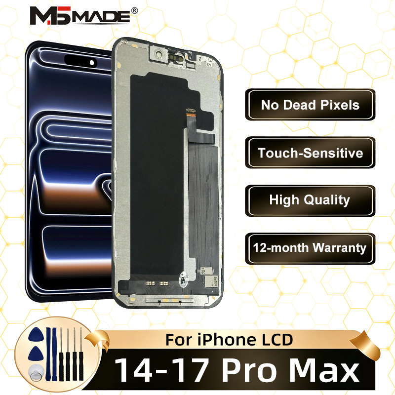 OLED 14 LCD For iPhone 15 Display 3D Touch 16 Pro Max Screen 17 Pro Max Replacement Ture Tone 14ProMax LCD 12 Incell 16 Display