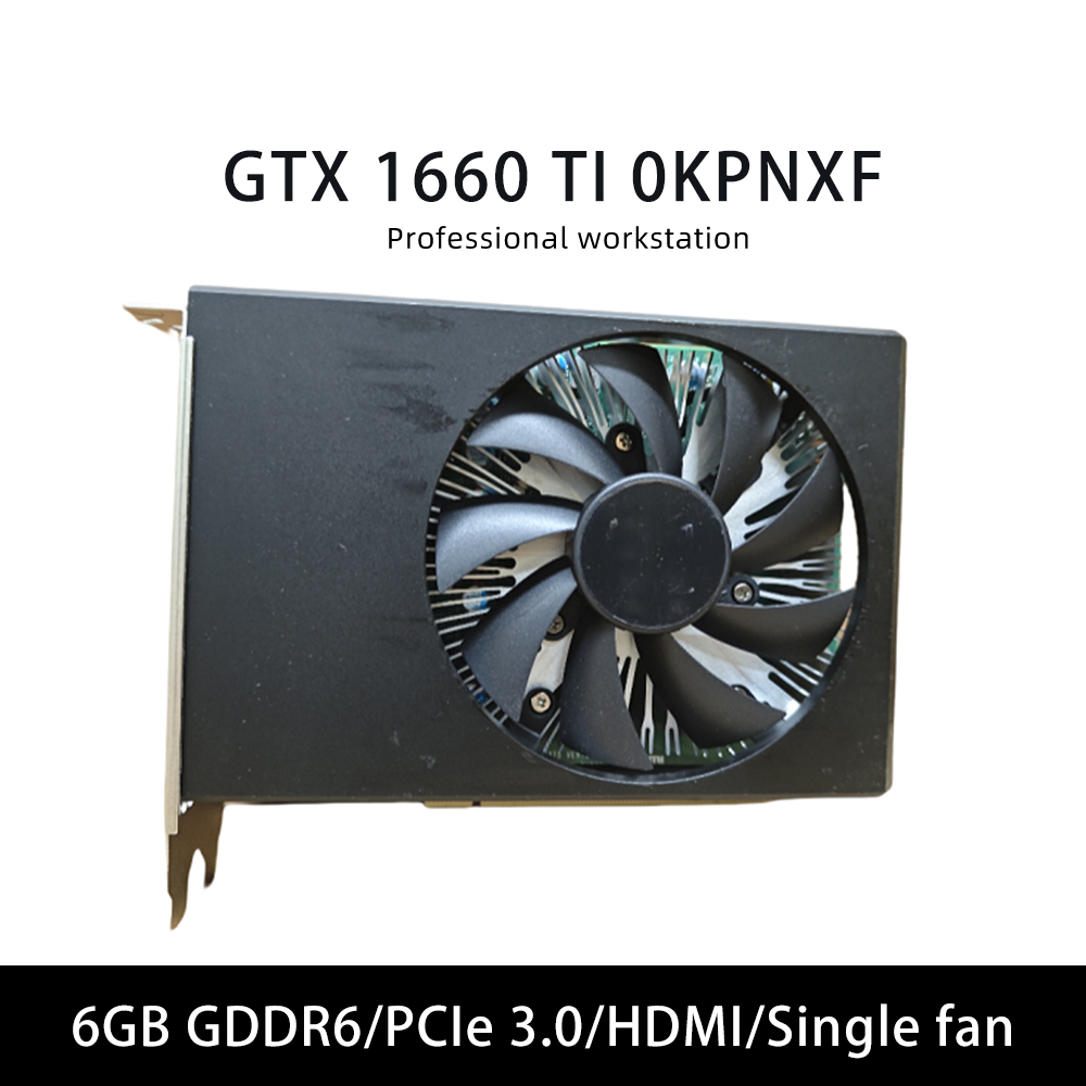 GTX 1660 Ti 6GB GDDR6 ゲーミンググラフィックカード 0KPNXF モデル 1536 CUDAコア PCIe 3.0、デュアル/トリプルファン、HDMI/DP搭載 PCビルド用