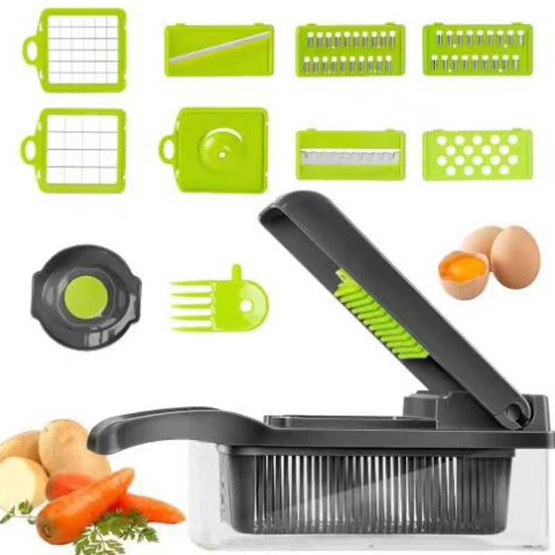 高度な野菜カッター - ウェーブカットパターン、野菜用の装飾リッジ、シングルピース