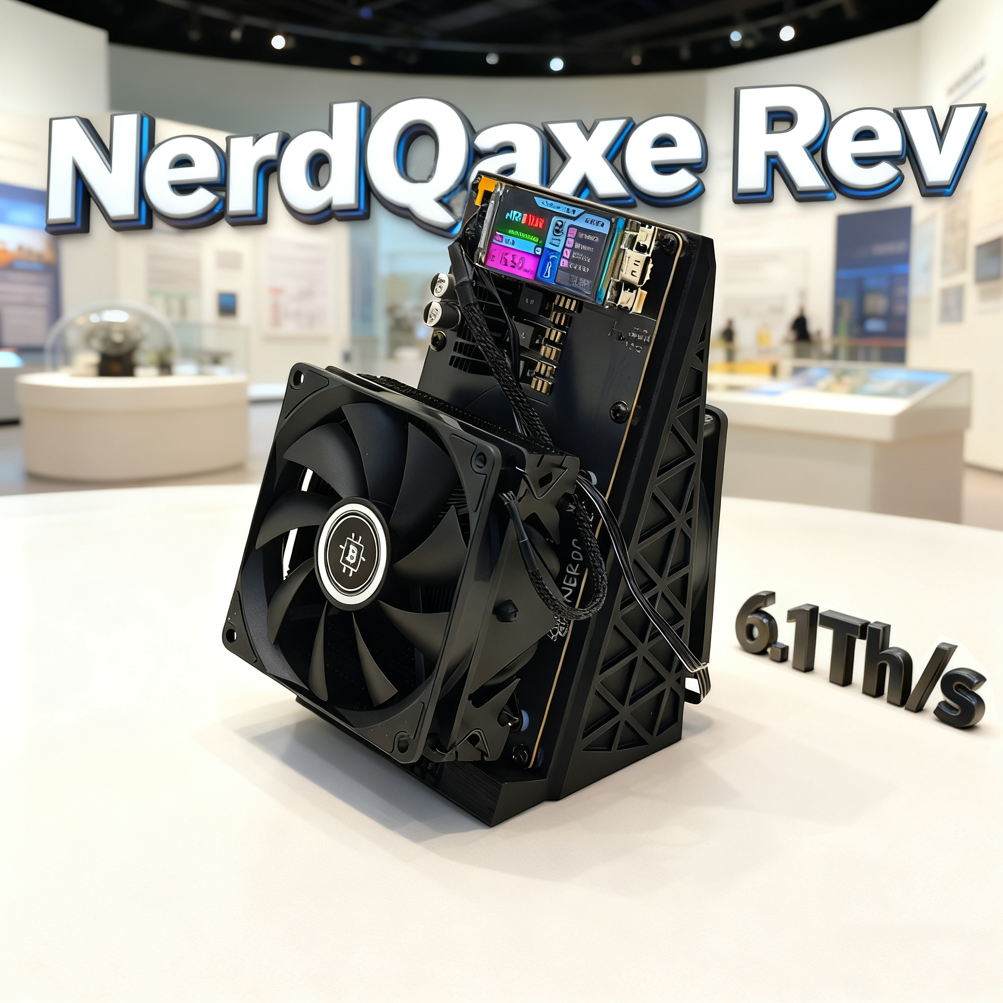 Bitcion マイナーデュアルファン NerdQaxe Rev 6 6.1TH/s 120 ワット BTC マイニングマシン BM1370 チップ Sha-256 アルゴリズムと電源