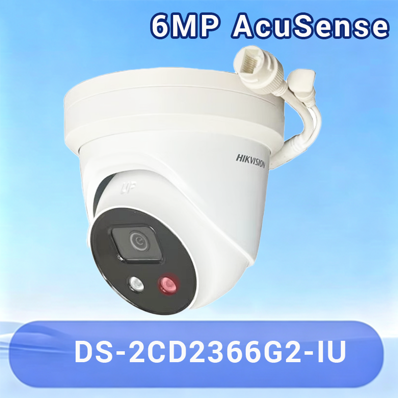 Hikvision DS-2CD2366G2-IU 6MP AcuSense IPカメラ DarkFighter 120dB WDR IP67 内蔵マイク PoE AI 人車両検知 CCTV