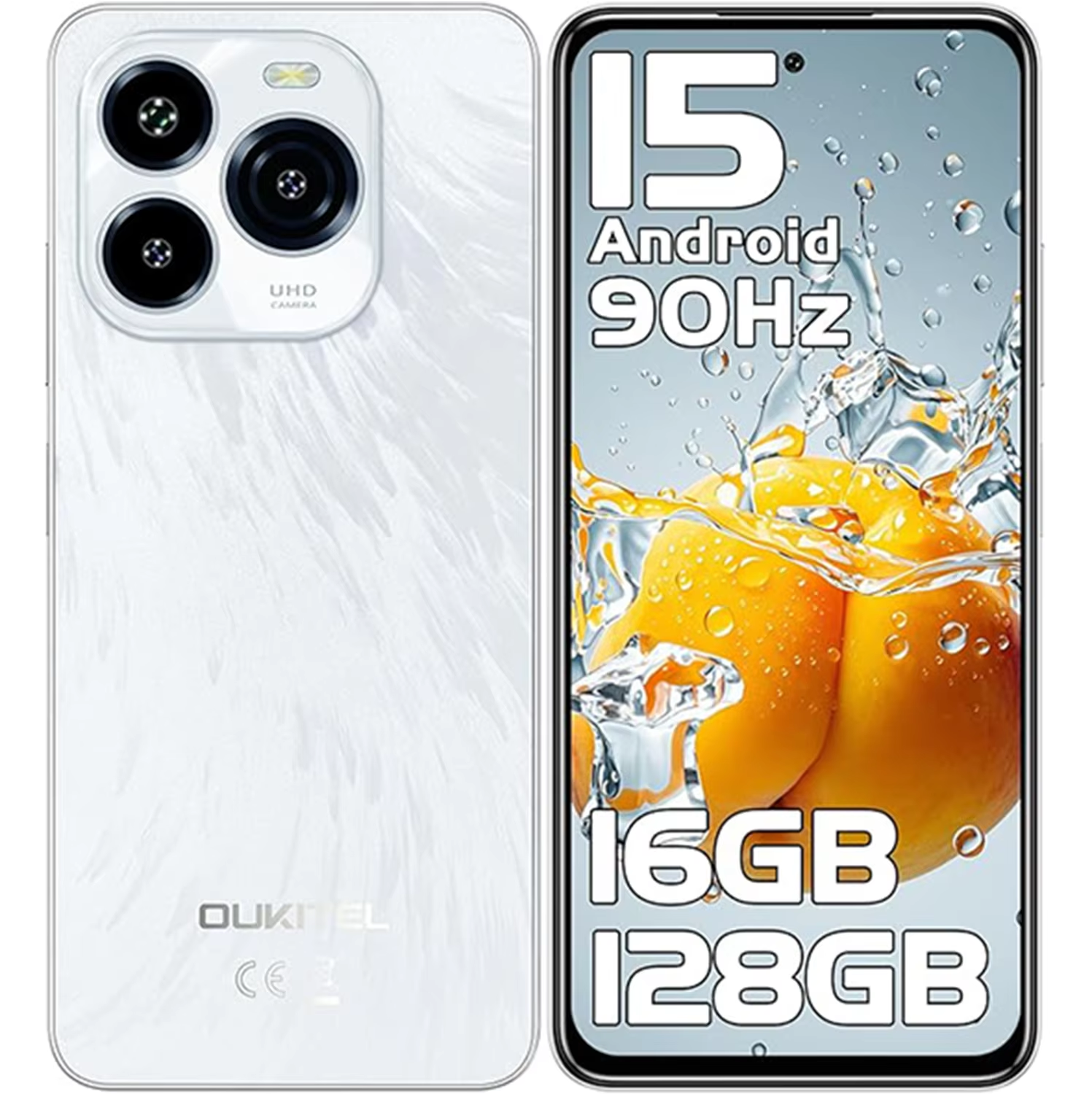 OUKITEL C65 携帯電話ロック解除済み - Android 15、6.7 インチディスプレイ、16GB 128GB/1TB スマートフォン、5150mAh バッテリー電話、50MP カメラ、4G Dua