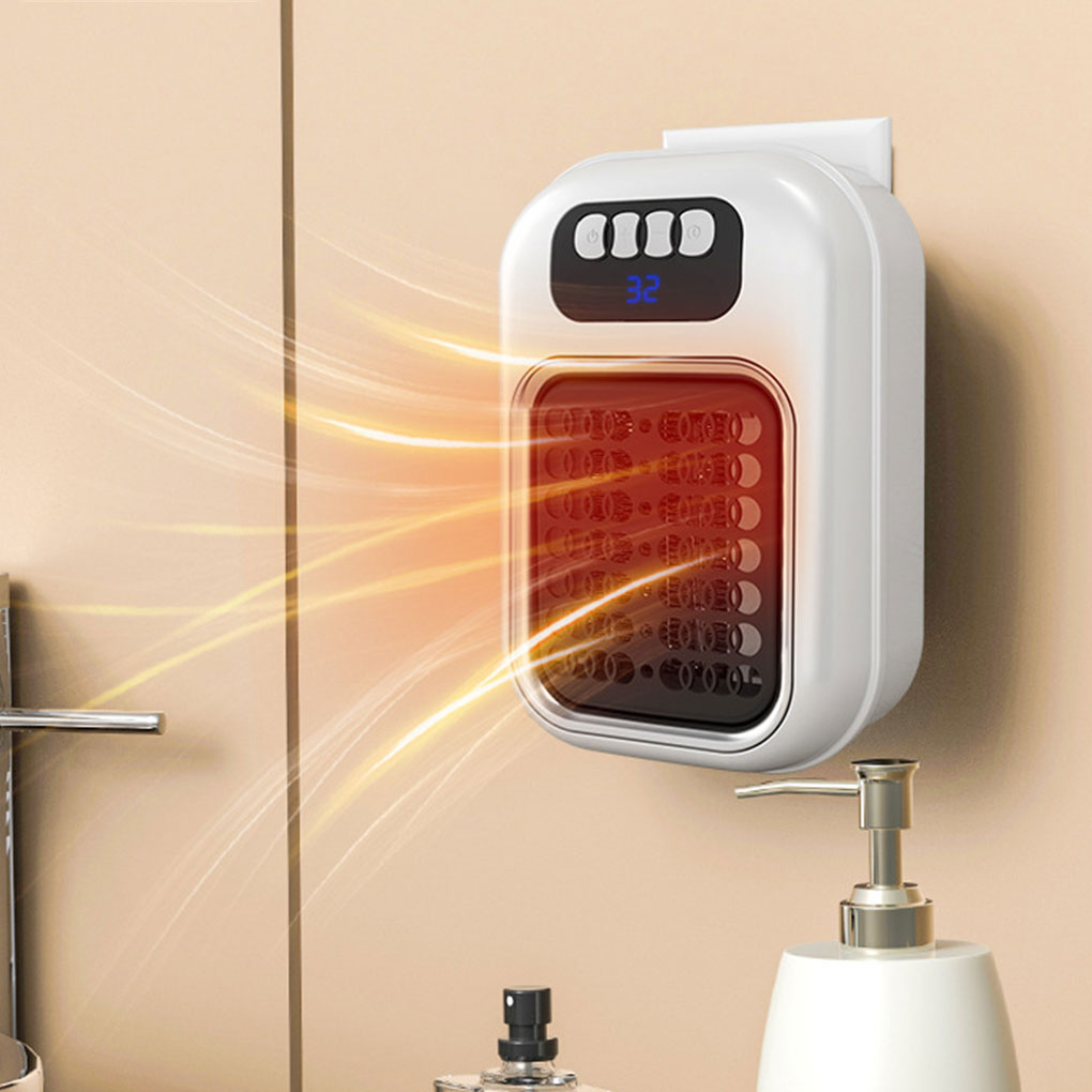 ミニセラミックヒーター リモートポータブルファンヒーター 600W 電気壁掛けヒーター 12時間タイマー付き 家庭用 寝室 オフィス用