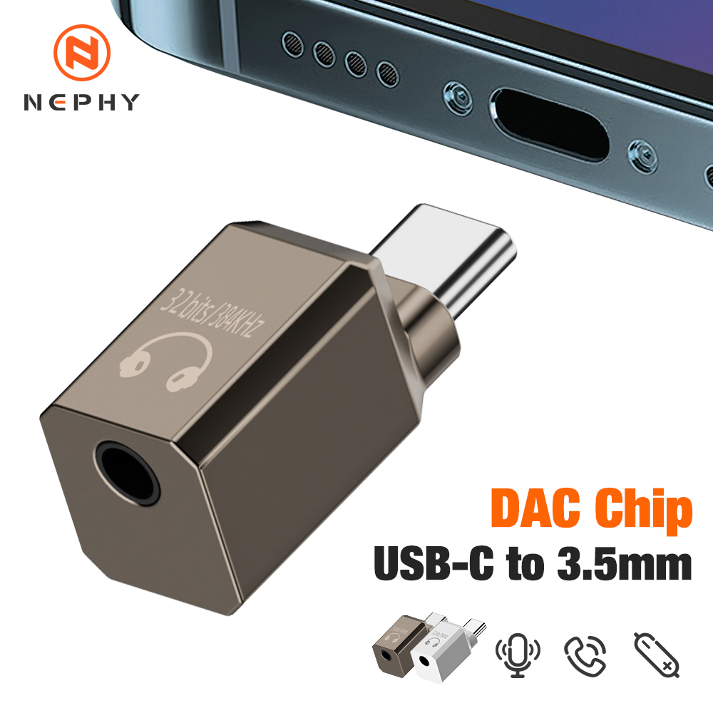 USB C ヘッドフォンジャックコンバータ Type-C から 3.5mm アンプ DAC 32Bit/384KHz 高解像度オーディオアダプタ携帯電話用デジタルデコードチップ