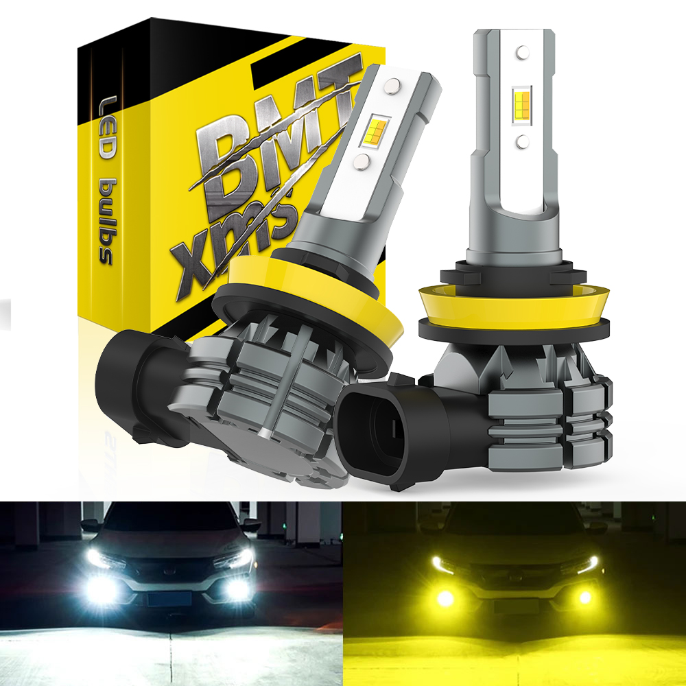BMTxms 2 個デュアルカラー 9006 HB4 CANBUS LED フォグライト電球 H11 H8 9005 HB3 H10 9145 LED 車フォグドライビングランプホワイトゴールデンイエロー