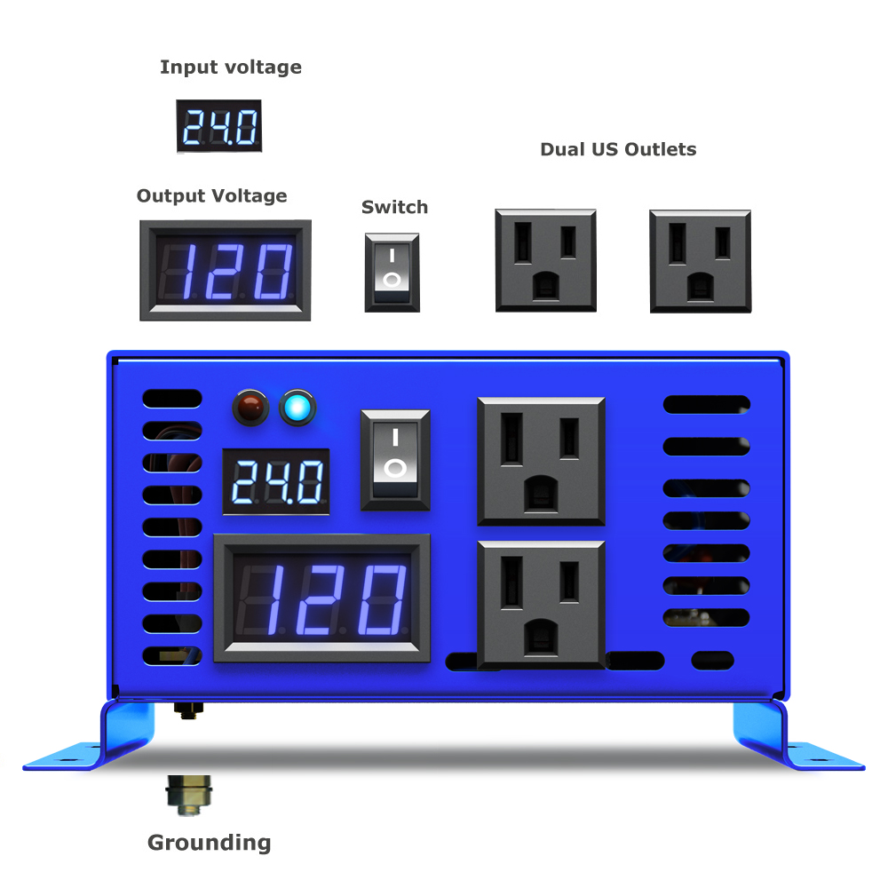 オリジナル信頼性の高い 800 ワット 24 V 220 V 純粋な正弦波ソーラーインバーターバッテリー 12 V 48 V 72 V 96 DC から 100 V 110 V 120 V 230 V 240 V AC コンバータ
