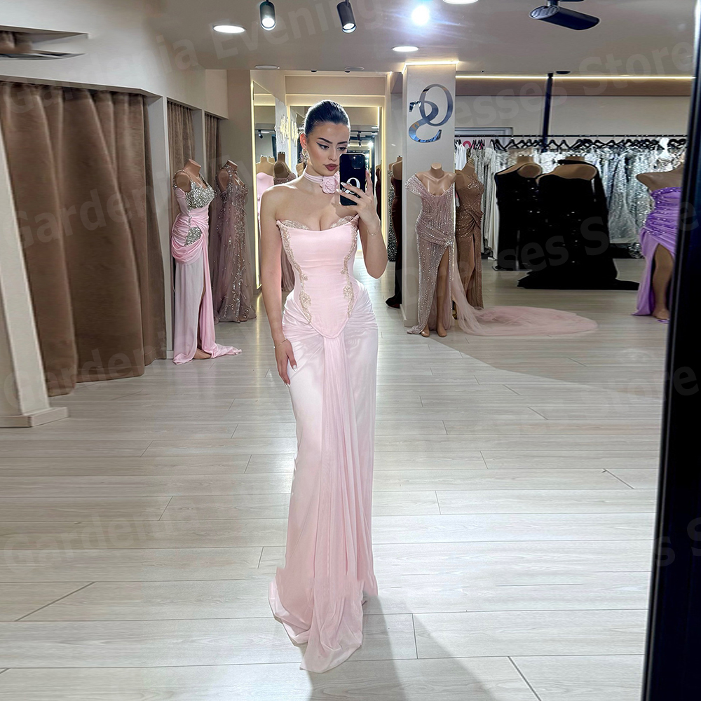 2025 Graceful Mermaid Women's Evening Dresses Strapless Prom Gowns Customized Sleeveless فساتين للمناسبات الخاصة Robe De Soirée