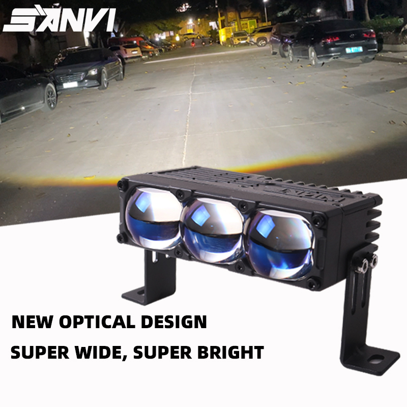 SANVI 新しいバイ LED プロジェクターレンズスポットライトワークライト LED ライトバーヘッドライト補助ライト車 SUV ATV オフロードオートバイ