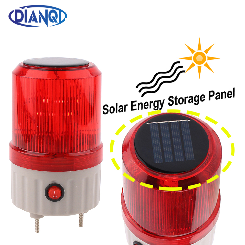 赤色 LED 太陽エネルギー貯蔵ランプ夜間安全緊急警告灯ソーラー LED 点滅ライト信号吸収ブザーなし