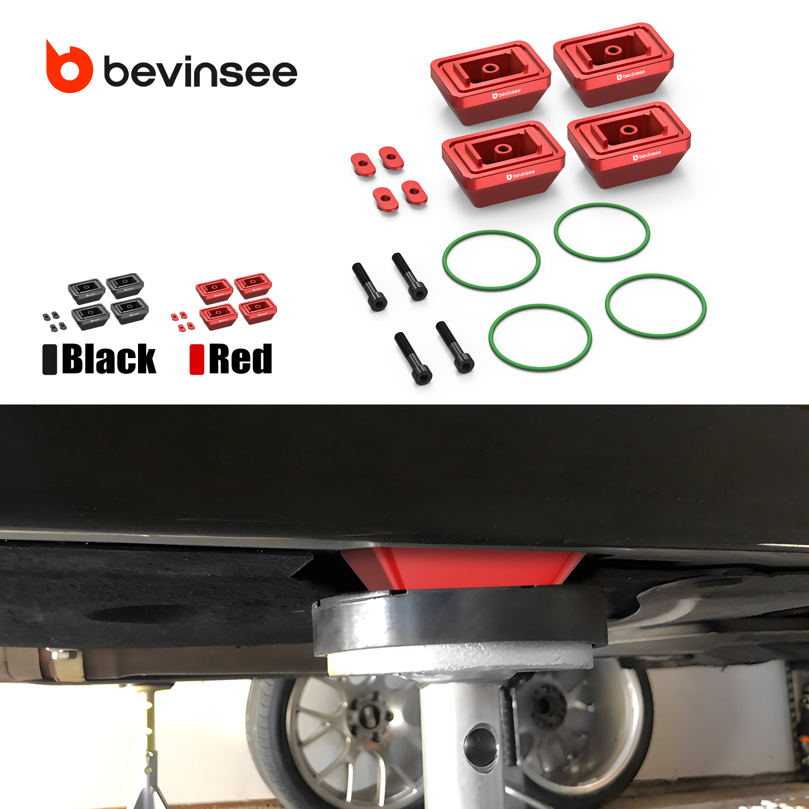 BEVINSEE アルミジャックパッドセット BMW F30 F31 F32 F33 F80 F82 F83 E90 E92 E93 F20 F21 F22 F23 交換用 51717164761/51717169981