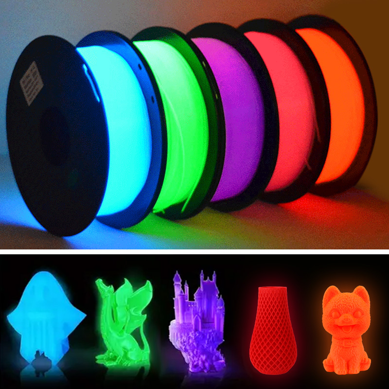 DIY クリスマスギフト、1.75mm PLA 発光 3D プリンタフィラメント、200g(0.44L）スプール、暗闇で光る、ほとんどの FDM プリンタ用