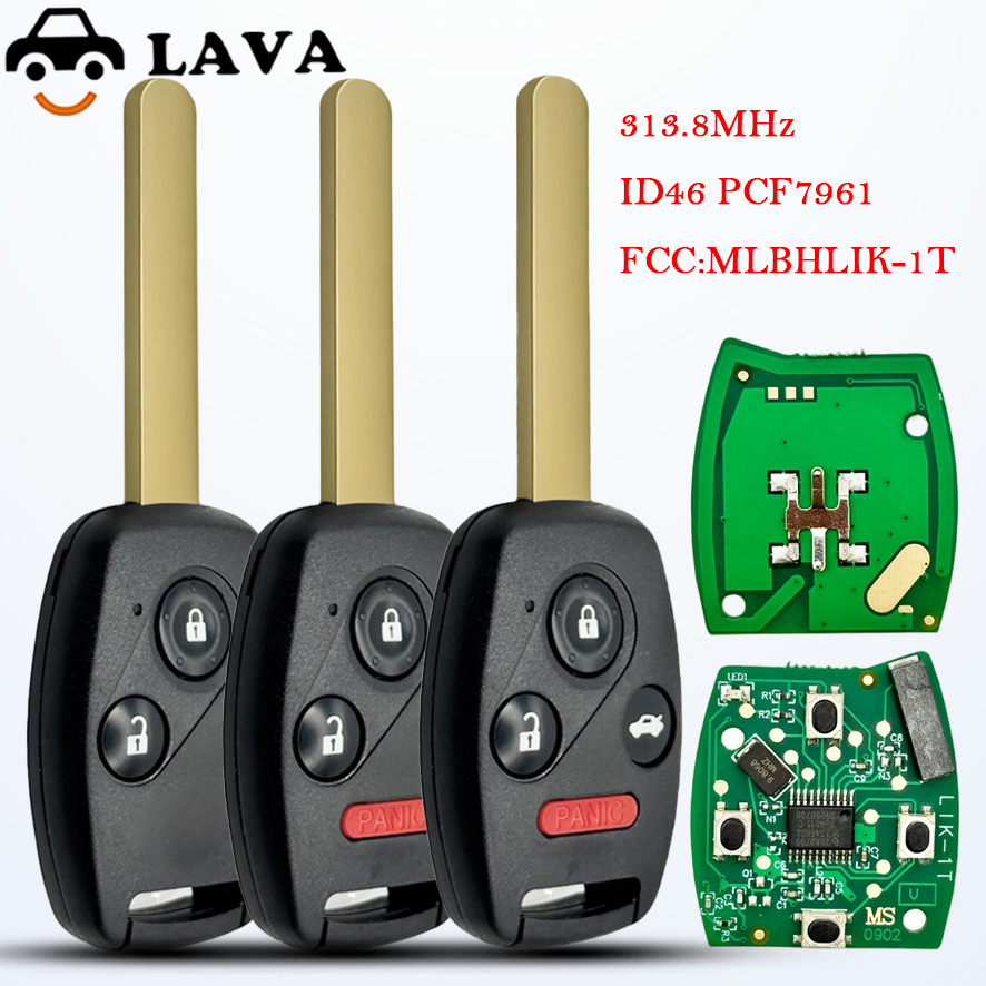 LAVA key Remote Car Key 2/2+1/3+1 Buttons 313/433MHZ ID46Chip For Honda CR-V 2007 2008 2009 2010 2011 2012 2013 MLBHLIK-1T