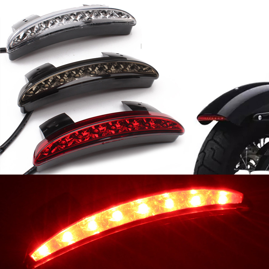 1 個オートバイリアフェンダーエッジ LED テール警告ストップライトスモーク/レッド/クリアレンズハーレーアイアン 883 XL883N XL1200N みじん切り