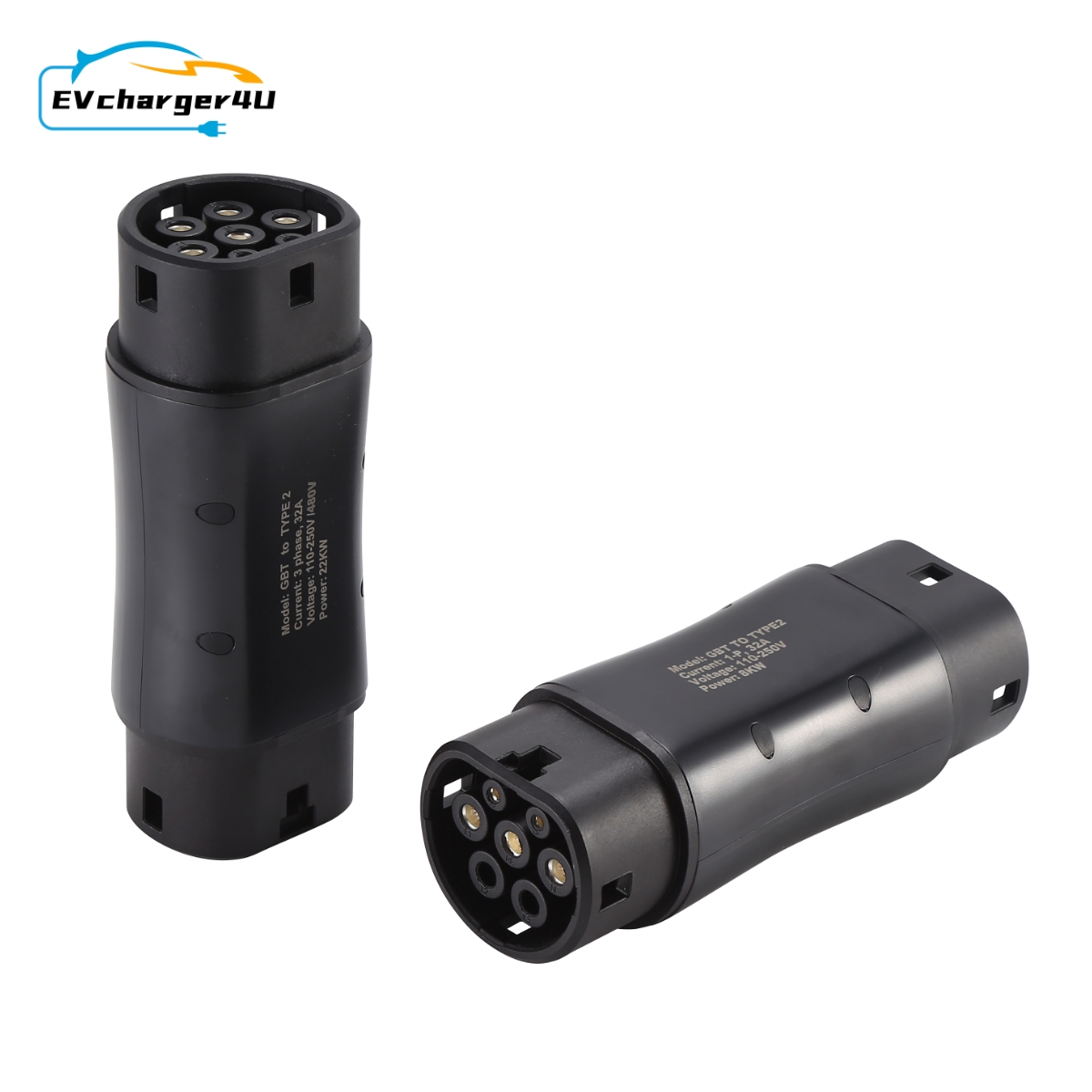 EVcharger4U GBT からタイプ 2 EV 充電アダプタ 7KW 22KW EU 製タイプ 2 充電インレット電気自動車用