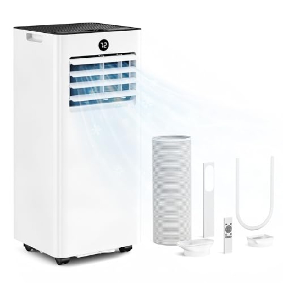 10,000 BTU ポータブル エアコン、スリープ、クール、除湿ファン付き 4-in-1 AC ユニット、最大 450 平方フィート冷却、リモコン、