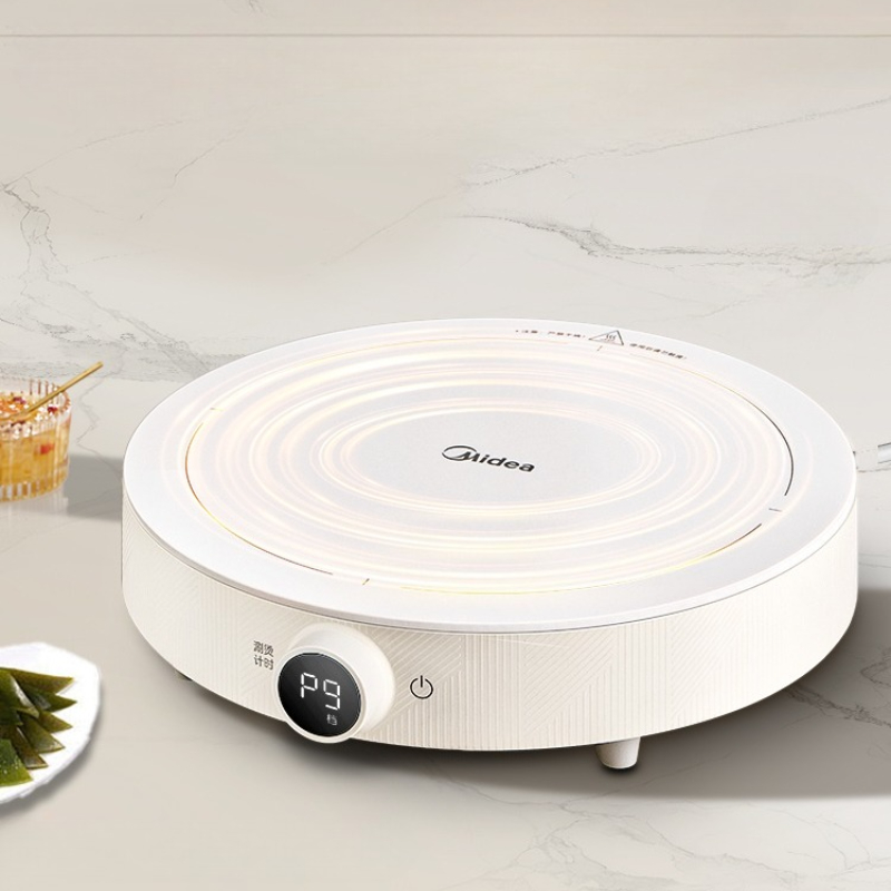 鍋・炒め物に特化した家庭用ハイパワー電磁調理器、コンパクトな丸型IHコンロ