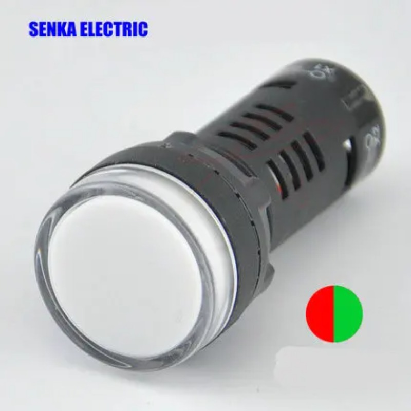 10 個 AC/DC 24V 赤緑二色 LED ライト事故信号インジケータランプ AD16-22SS-RG